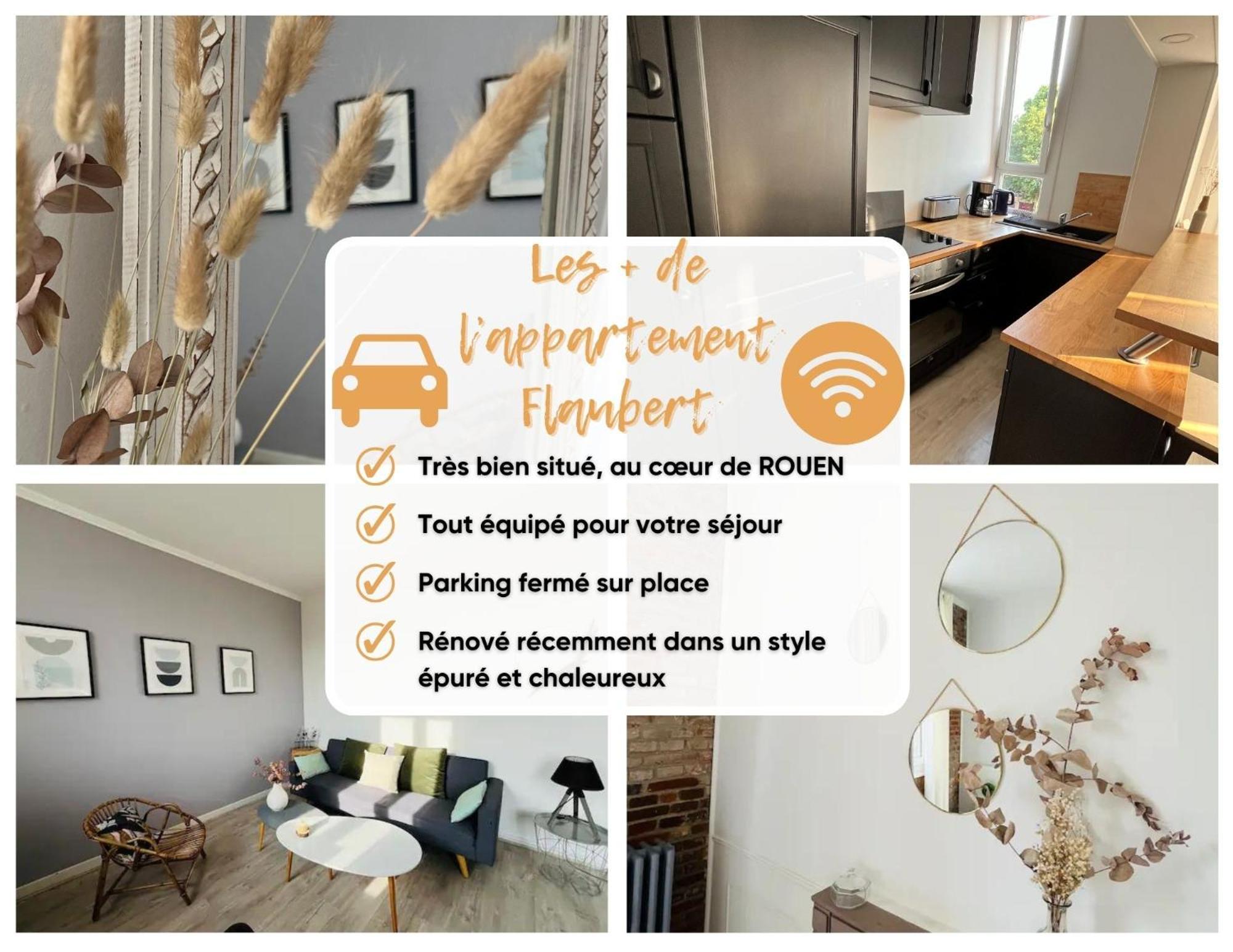 Le Flaubert, Appartement Et Parking En Centre Ville Rouen Eksteriør billede